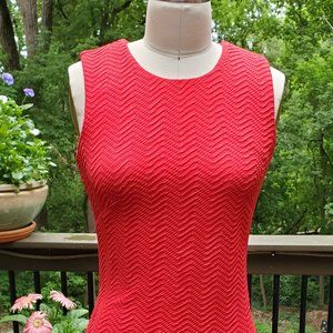 Calvin Klein Women Red Dress Ribbed Stretch Knit Size 2 EUC